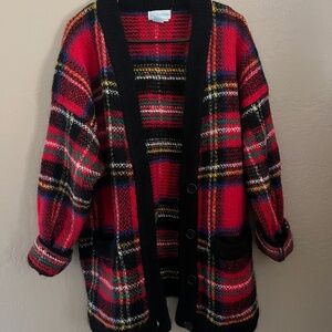 Red Plaid Cardigan